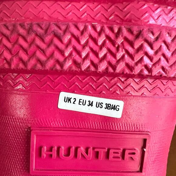 Hunter Original Tall Pink Glitter Buckle Boots Kids - SZ 3 Boy/ 4 Girl - Picture 4 of 8